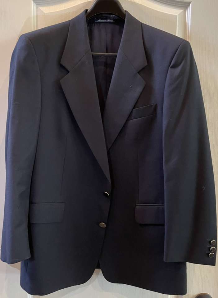 Ferrani Italian Virgin Wool Jacket 40S Navy Blue