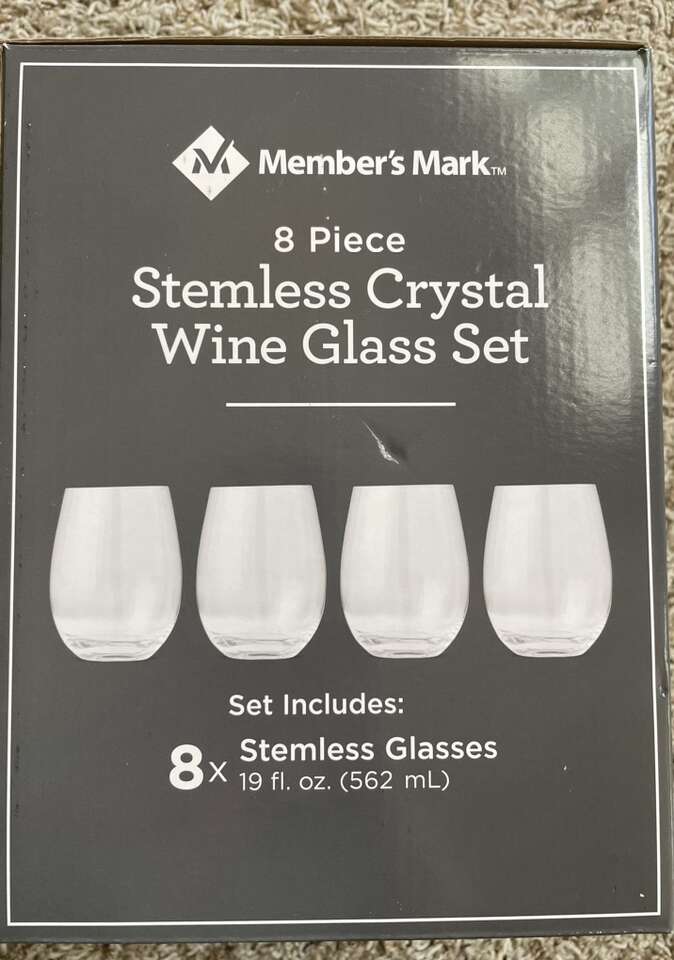 New Set Of 8 Crystal Stemless Wine Glass By MM