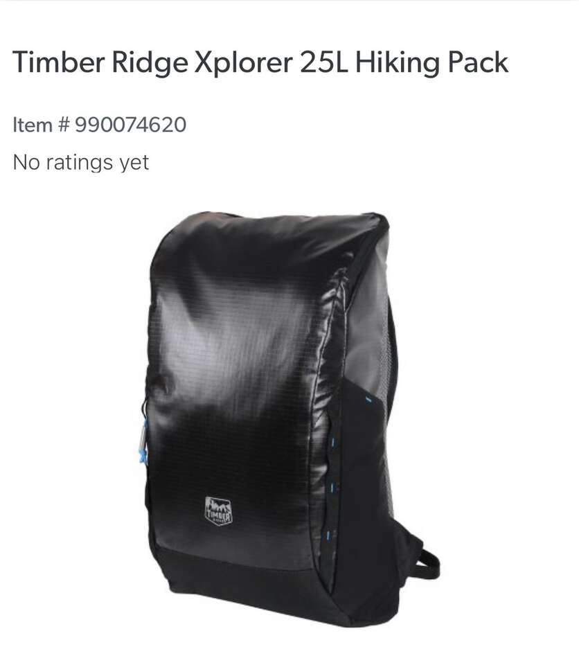 Timber Ridge Water Resistant 25L Camping Backpack