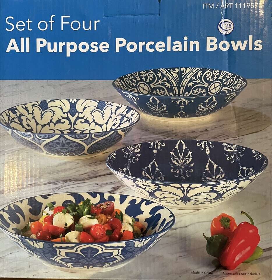 Set Of Four All Purpose Porcelain Bowls