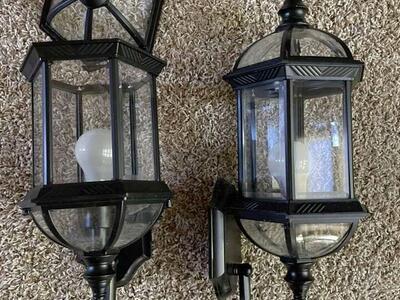 Outdoor Elegant Wall Coach Lights Black 22”