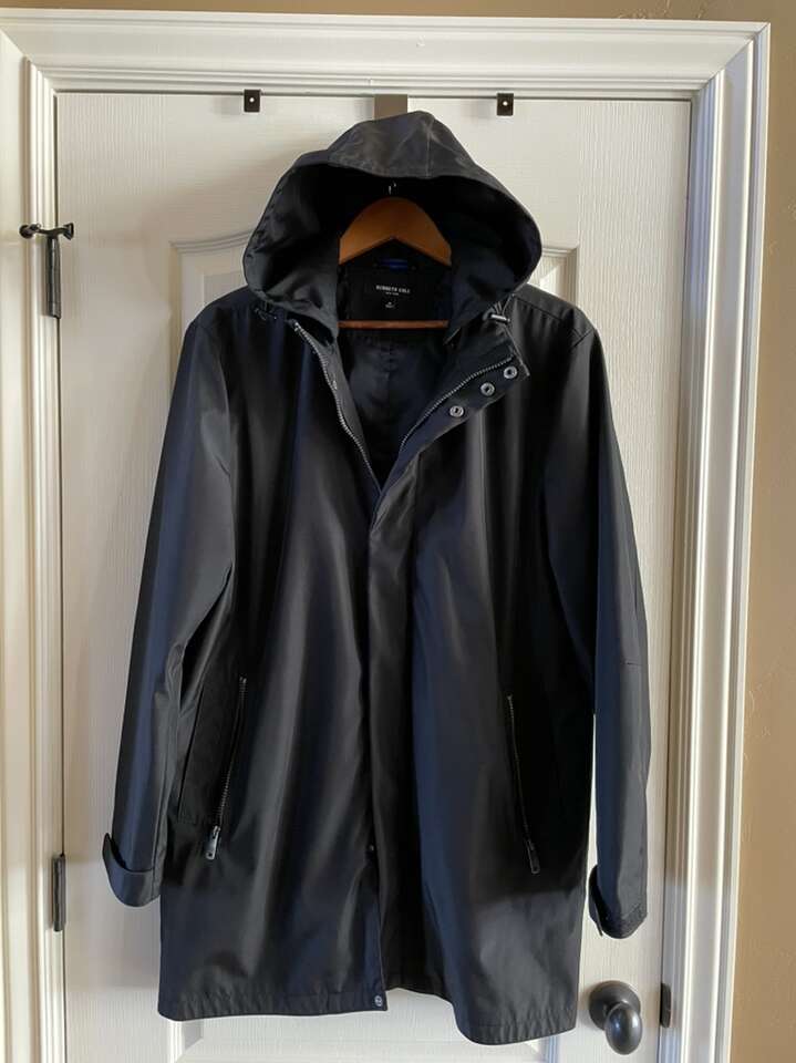 Trench Coat Rain Wind Jacket Modern Kenneth Cole M