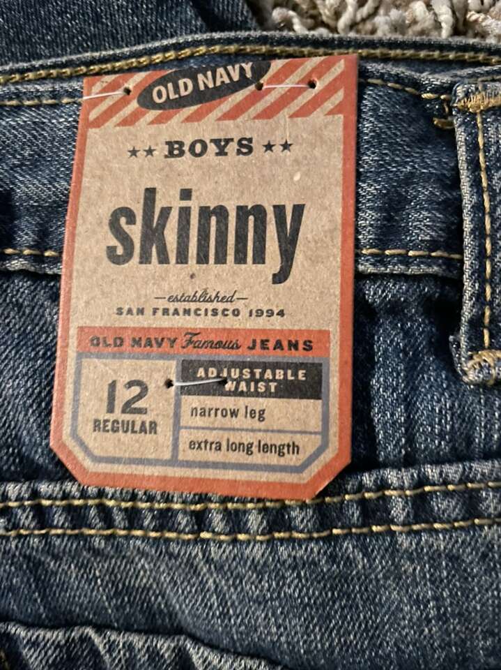 Old Navy Boys Skinny Jeans Adjustable Waist Sz 12