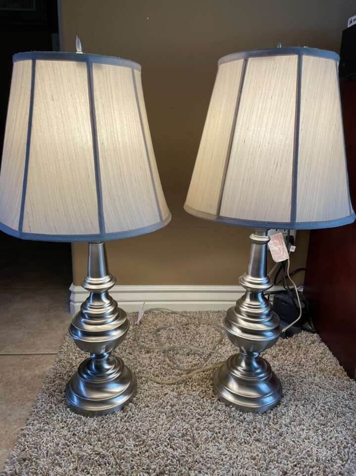 Stiffel Brushed Nickel Lamps 3-way Dimmable 2 Pk