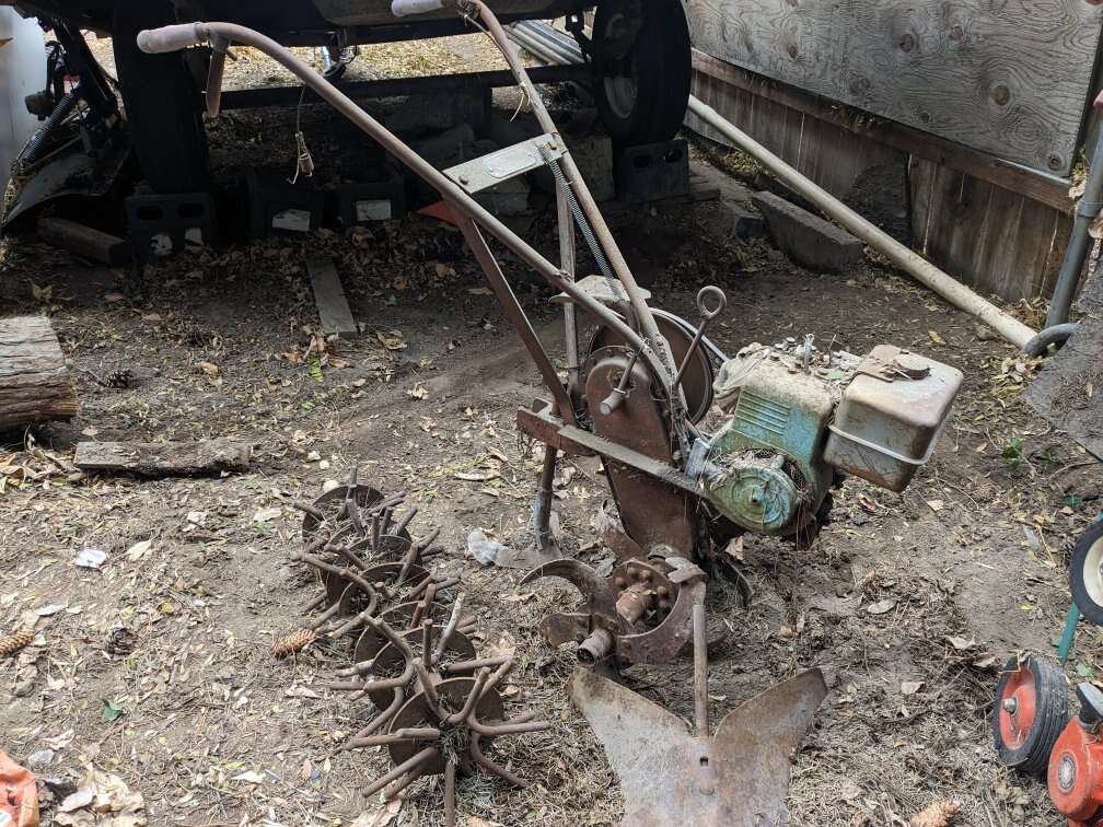 Merry tiller with accessories plow rototiller tine