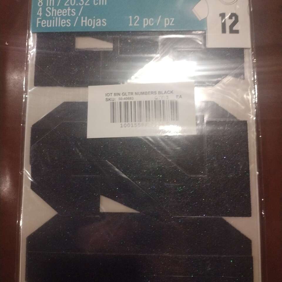 Jolee's boutique iron on glitter numbers