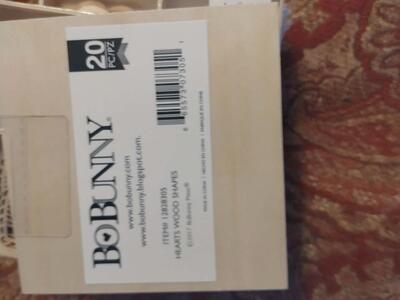 valentine's Day wooden hearts bo bunny