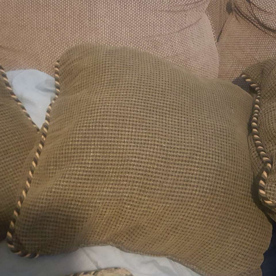 3 medium size green pillows