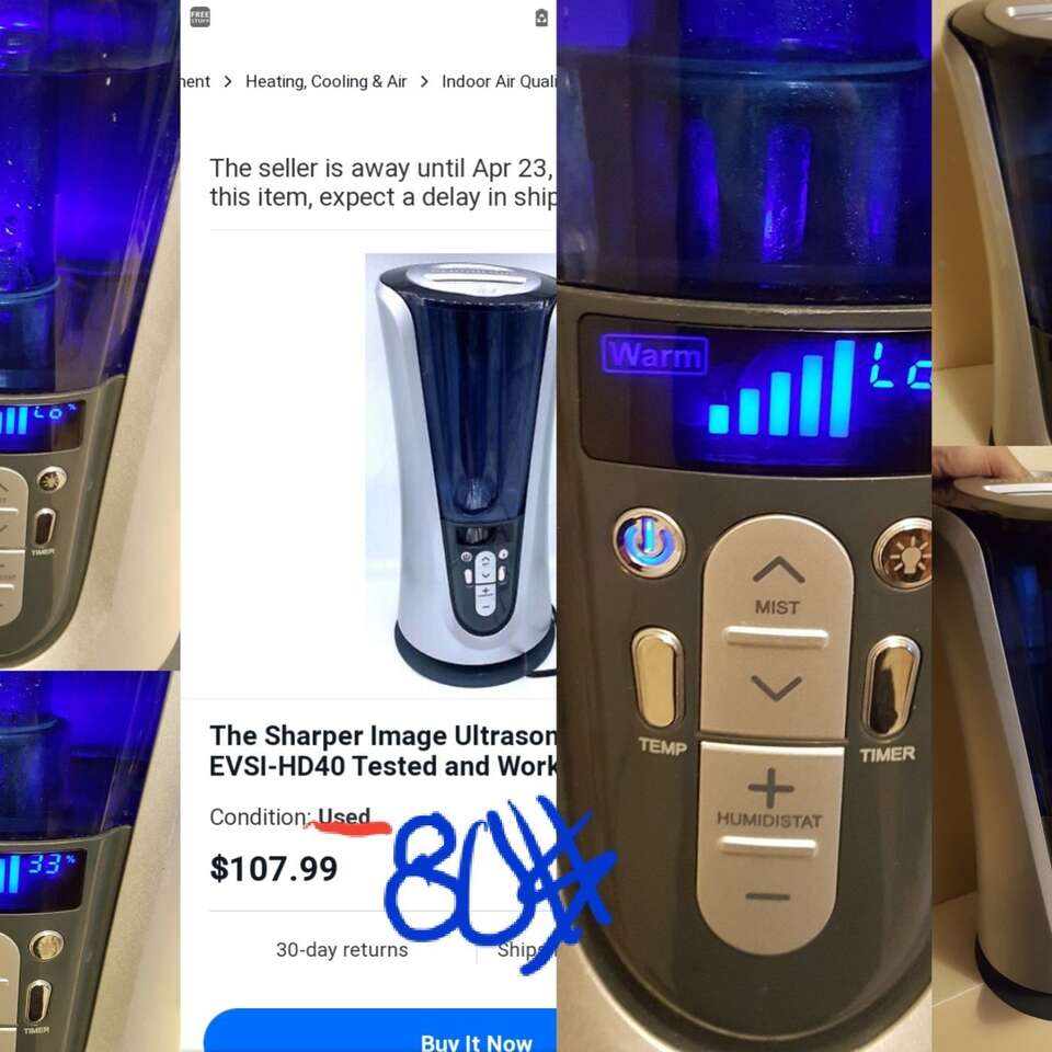 Sharper image ultra sonic humidifier