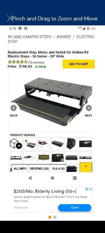 New in Box: Electric Single RV Step