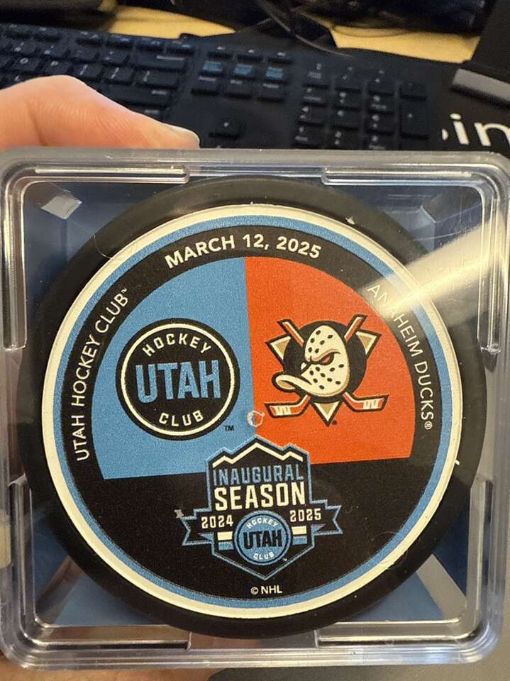 Utah Hockey Club Vs Anaheim Ducks Match Puck
