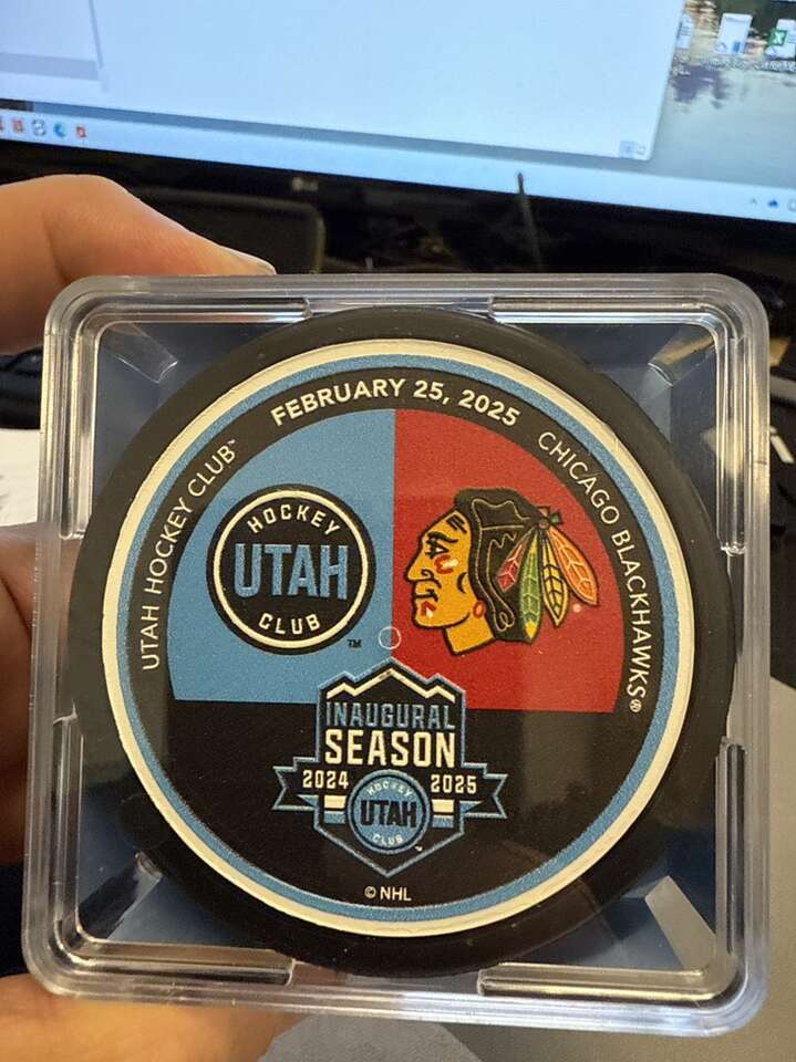 Utah Hockey Club Vs Chicago Blackhawks Match Puck