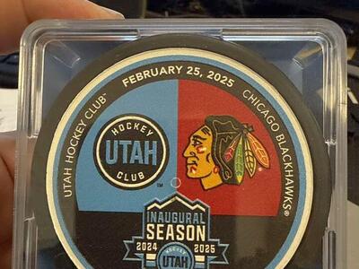 Utah Hockey Club Vs Chicago Blackhawks Match Puck