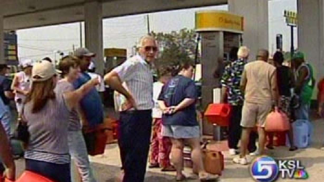 People Wait in Line for Hours for Gas