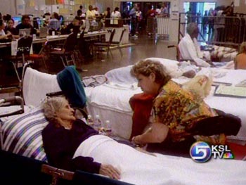 Woman Returns from Helping Evacuees