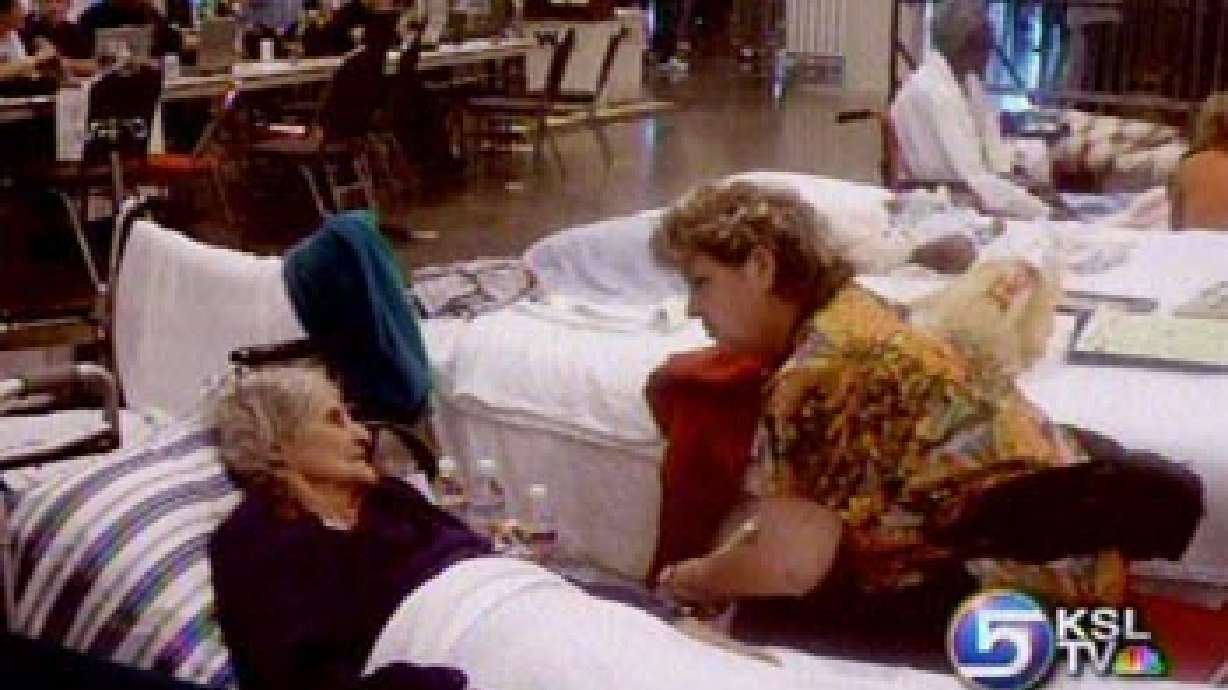 Woman Returns from Helping Evacuees