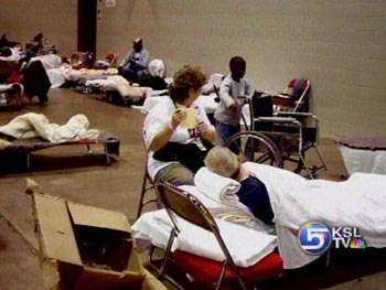 Woman Returns from Helping Evacuees