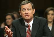 Judge John G. Roberts testifies before the Senate Judiciary Committee during his confirmation hearing to become the Chief Justice of the United States, on Capitol Hill in Washington, Tuesday, Sept. 13, 2005. Roberts was nominated by President George W. Bush on Sept. 5, 2005, for the position, following the death of William H. Rehnquist. If confirmed, the 50-year old Roberts would become the youngest Chief Justice since John Marshall, who was 45 when he took the bench in 1801.