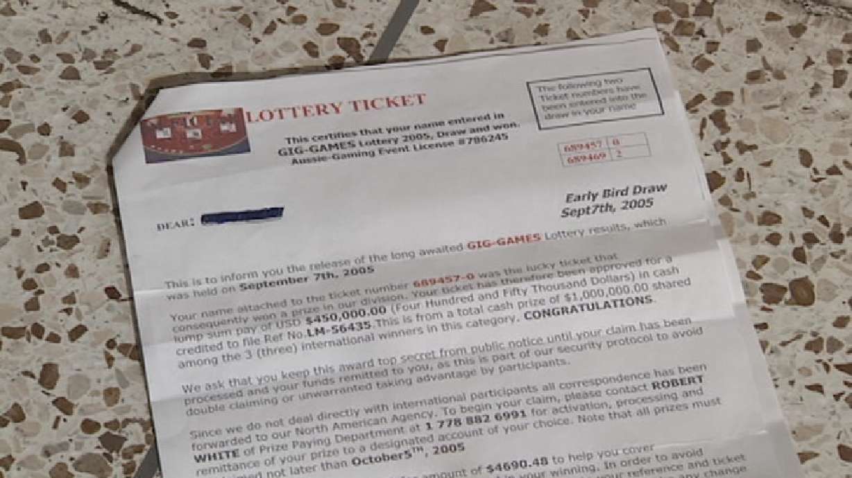 Lottery Scam Making The Rounds In Utah