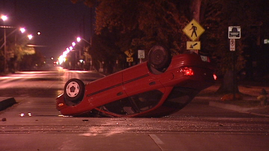 Driver Abandons Wrecked Car