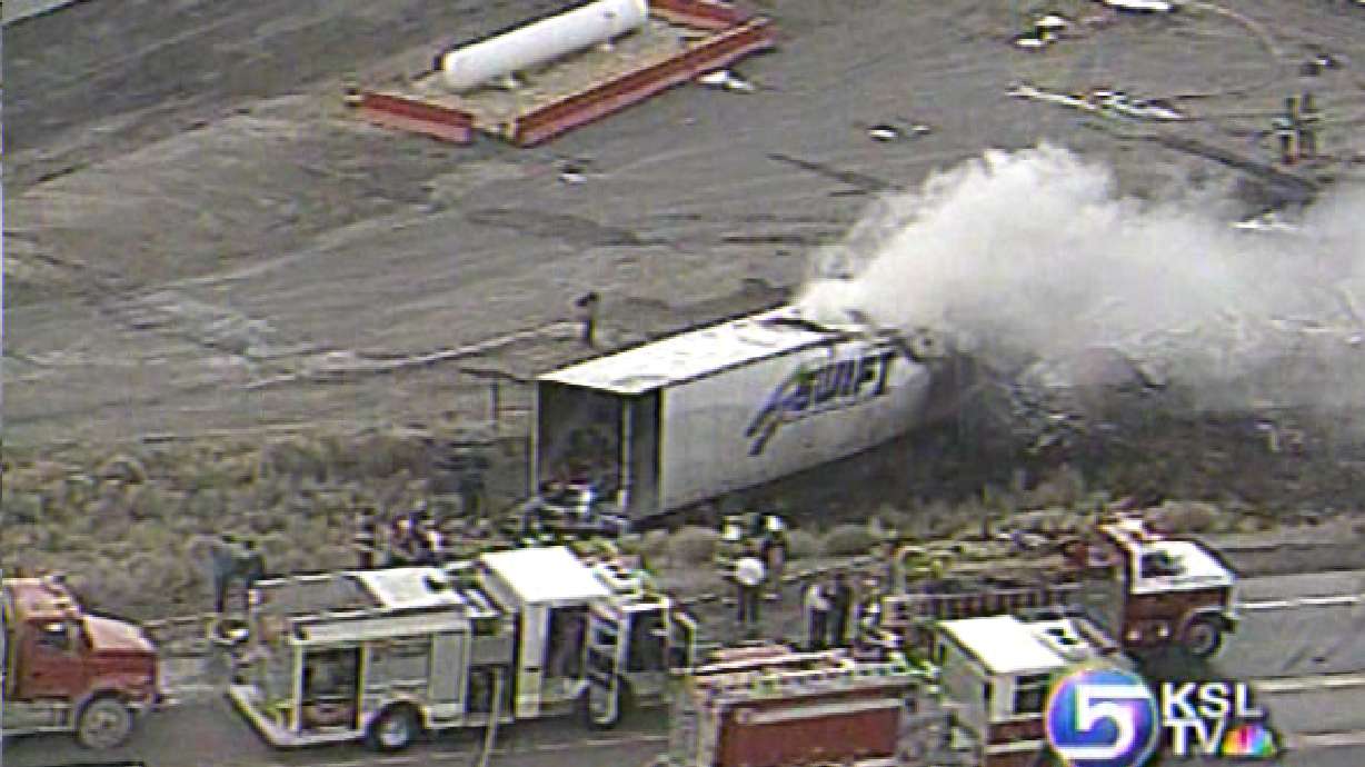 Fiery Crash Shuts Down Highway 6