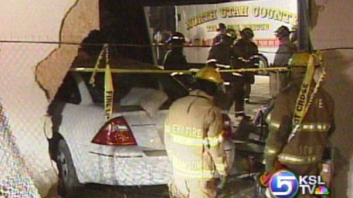 Man Drives Off Freeway into Storage Shed