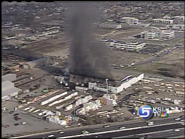 Building Supply Company Goes Up in Flames