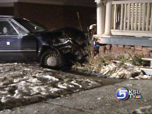 Car Drives into Porch