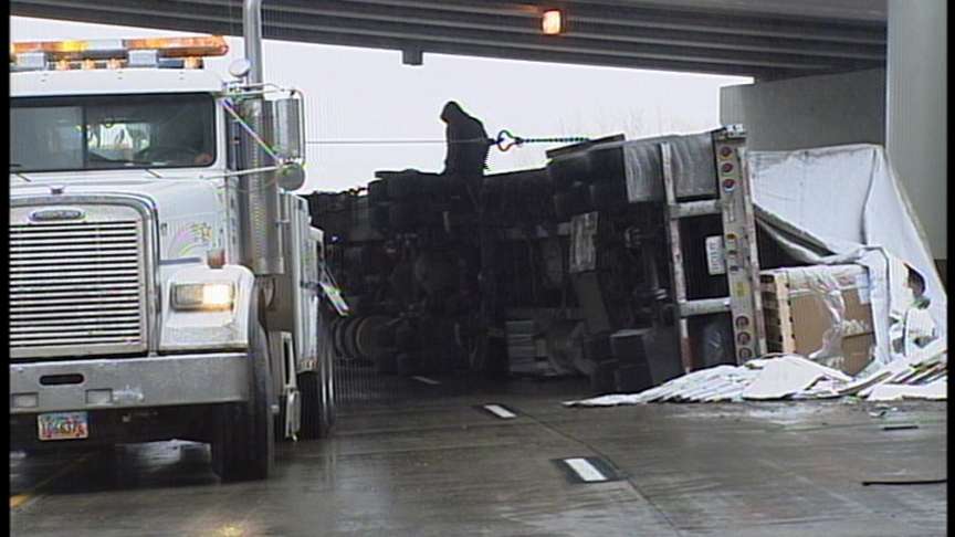 Semi Rollover on Eastbound 201 Closes Ramp