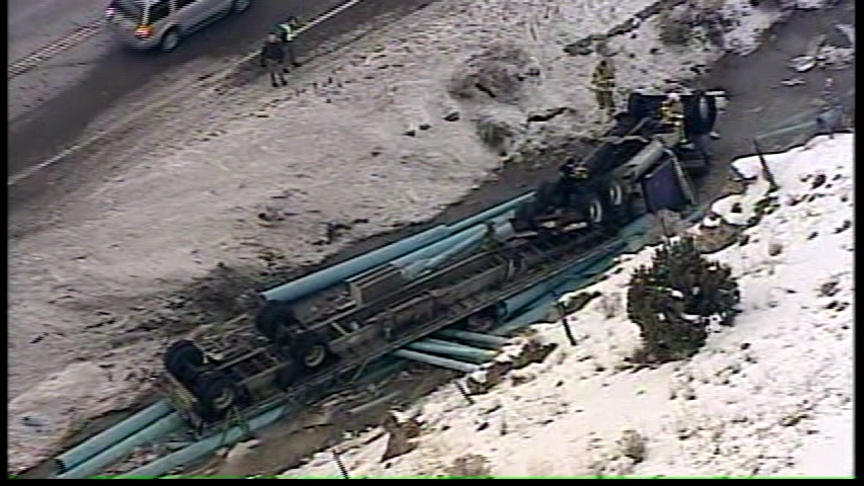 Semi Truck Rolls Into Spanish Fork River