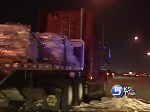 Big Rig Dumps Sandstone Load on I-15