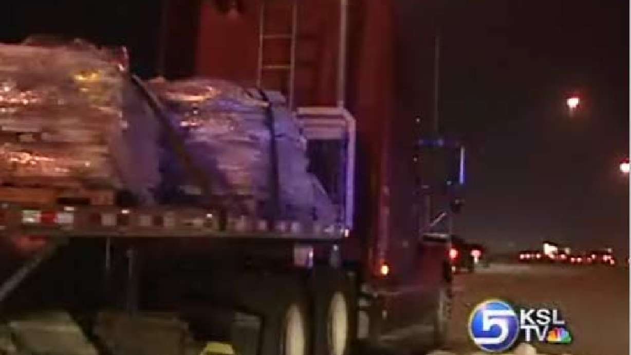 Big Rig Dumps Sandstone Load on I-15