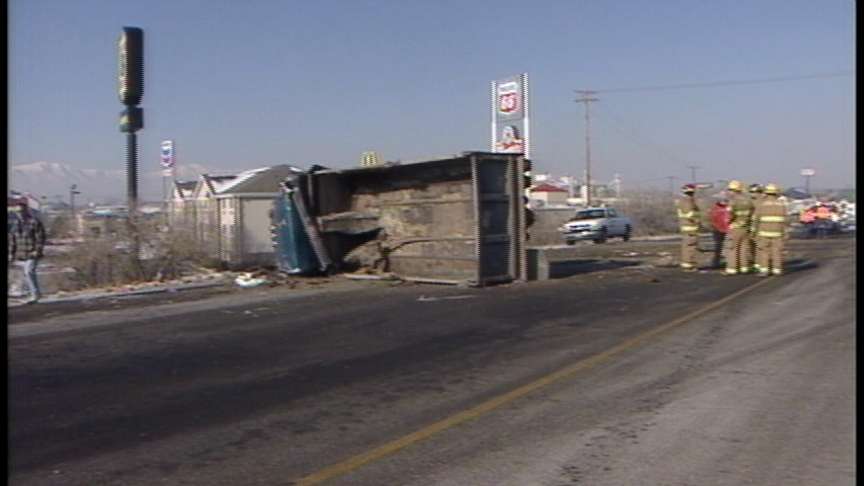 Dump Truck Rolls on Lehi I-15 On-ramp