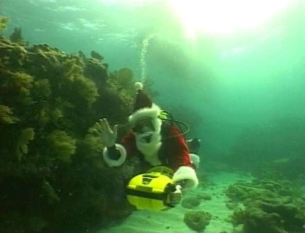 Santa Spotted Scuba Diving in Florida