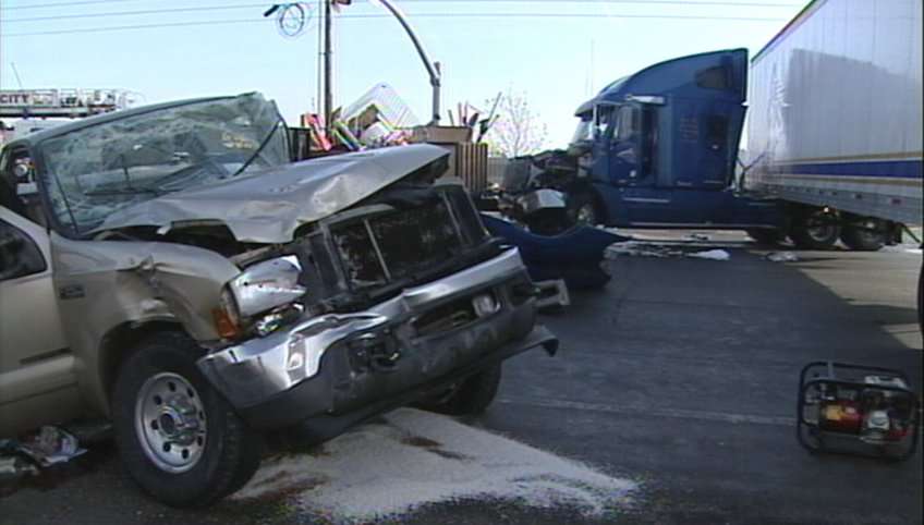 Three Seriously Injured in Semi vs. Pickup Accident