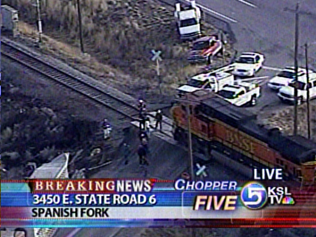 Train Hits Semi Carrying Sheep