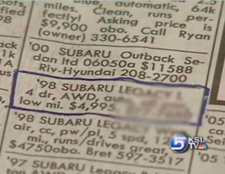 Police Looking For Car, Suspects in Holladay Murder Case