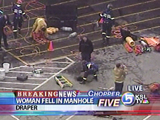 Woman Rescued After Fall Down Manhole In Draper