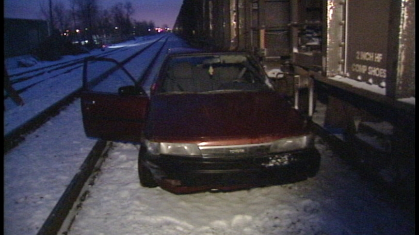 Stolen Car Runs Into Train