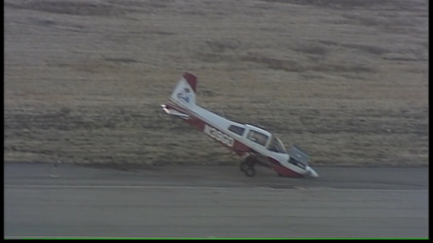 Tense Moments As Plane Ends Up on Its Nose