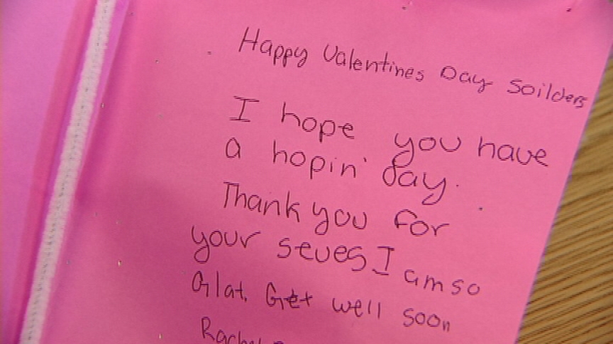 Utah Elementary School Make Valentines For Injured Soldiers