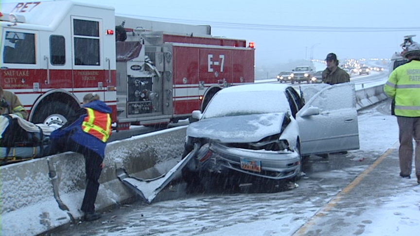 Snowstorm, Wrecks Make a Mess of I-15 North