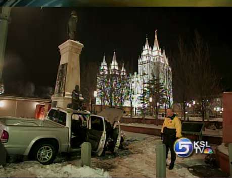 Truck Crashes on Main Street Plaza