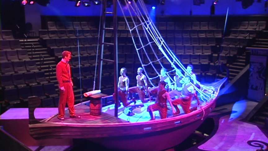 Man Trapped in Moving Stage During Play