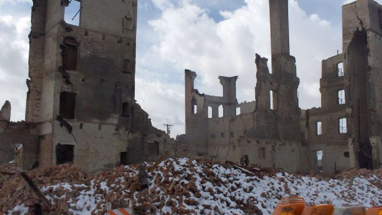 Wrecking Ball Finishes Off Ogden Building Gutted by Fire
