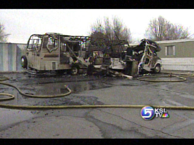 Motorhomes Go Up in Flames