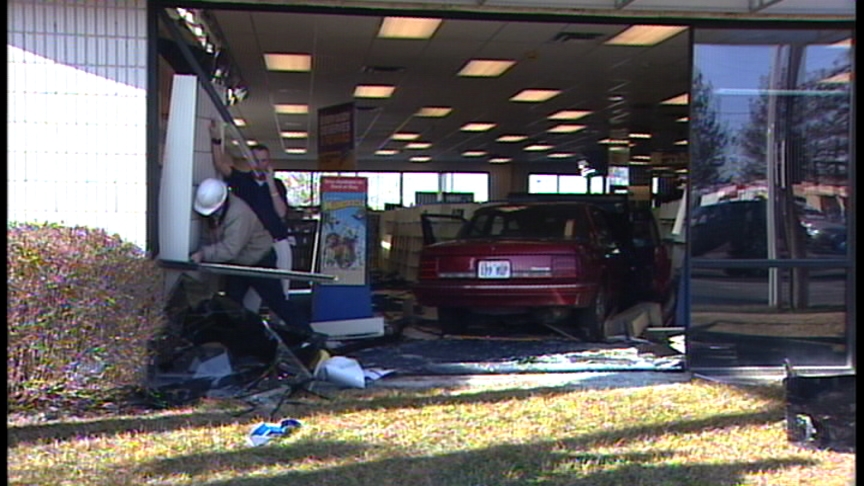 Car Plows Into Blockbuster Store