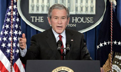 Bush Says Iraqis Holding Tough Against Insurgents