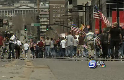 Minutemen March in Counter-Protest