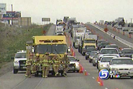 Semi Loses Load on I-15 in Lehi